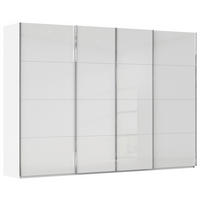SCHWEBETÜRENSCHRANK 271/223/68 cm,  in Weiß, 4 Tür(en)  - Chromfarben/Weiß, Design, Glas/Holzwerkstoff (271/223/68cm) - Novel