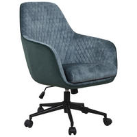 DREHSTUHL  in Samt Grün, Petrol  - Petrol/Schwarz, Design, Kunststoff/Textil (66/94-99/69cm) - Novel