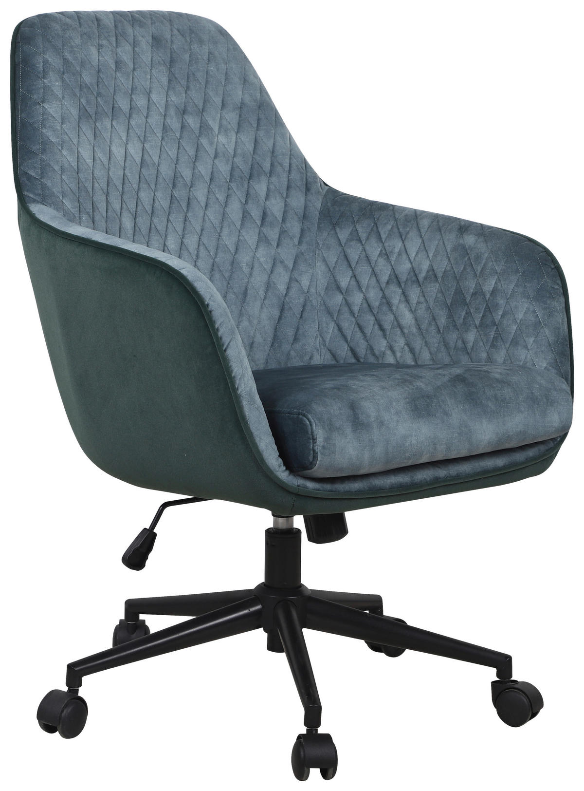 DREHSTUHL  in Samt Grün, Petrol  - Petrol/Schwarz, Design, Kunststoff/Textil (66/94-99/69cm) - Novel