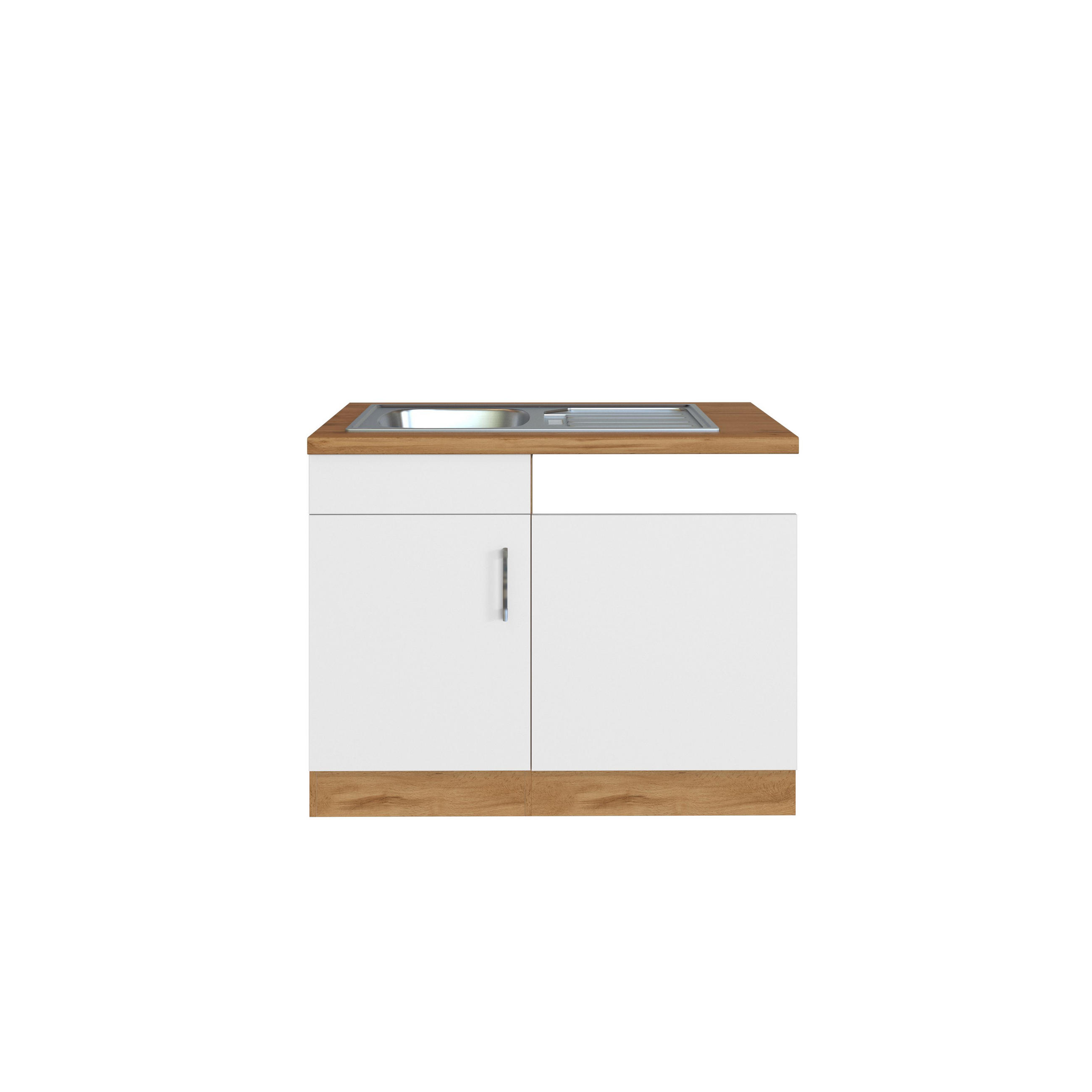 BÄNKSKÅP FÖR DISKHO 110/85/60 cm  i vit  - vit/kromfärg, Modern, metall/trämaterial (110/85/60cm) - Held