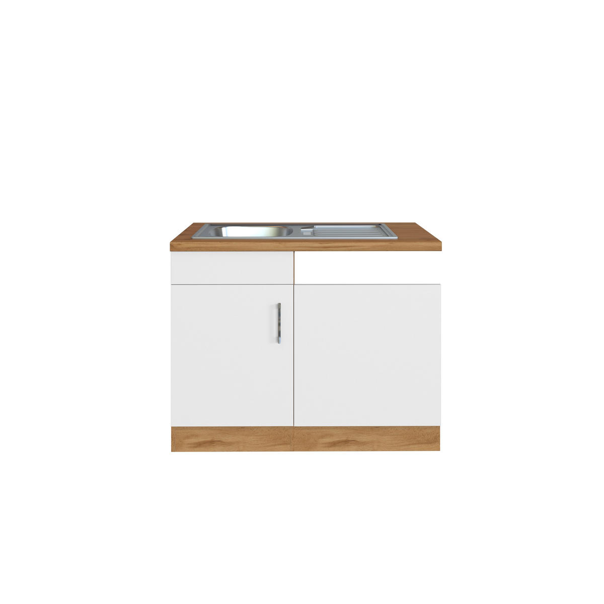 BÄNKSKÅP FÖR DISKHO 110/85/60 cm  i vit  - vit/kromfärg, Modern, metall/trämaterial (110/85/60cm) - Held