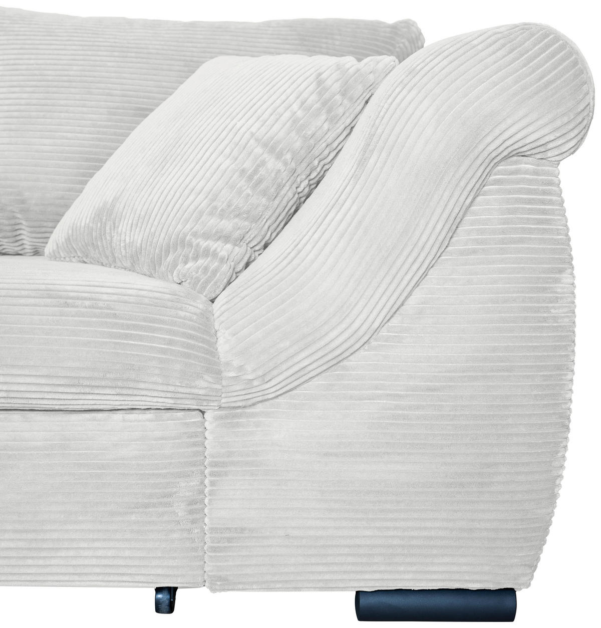 ECKSOFA Hellgrau Cord  - Hellgrau/Schwarz, KONVENTIONELL, Textil/Metall (168/258cm) - Carryhome