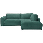 ECKSOFA  in Cord Grün  265/224 cm  - Schwarz/Grün, Design, Kunststoff/Textil (265/224cm) - Hom`in