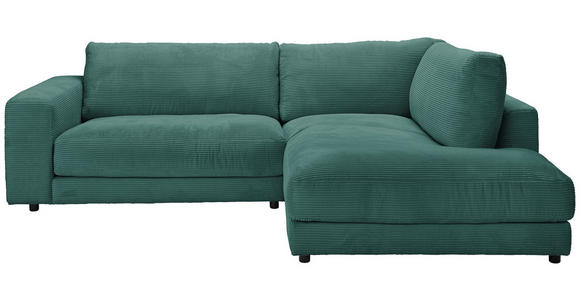 ECKSOFA  in Cord Grün  265/224 cm  - Schwarz/Grün, Design, Kunststoff/Textil (265/224cm) - Hom`in