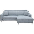 ECKSOFA Grau Flachgewebe  - Schwarz/Grau, Design, Textil/Metall (262/166cm) - Xora