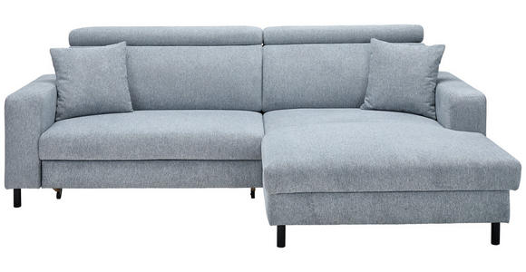 ECKSOFA Grau Flachgewebe  - Schwarz/Grau, Design, Textil/Metall (262/166cm) - Xora
