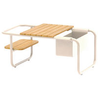 LOUNGETISCH 83,5/46/36 cm Holz, Metall  - Taupe/Teakfarben, Design, Holz/Metall (83,5/46/36cm) - Zebra 