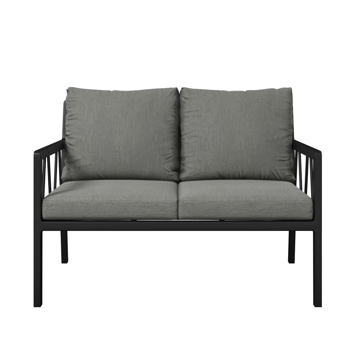 2-SITZER-BANK 120/84,5/81,5 cm  Aluminium  - Anthrazit/Grau, Design, Textil/Metall (120/84,5/81,5cm) - Amatio