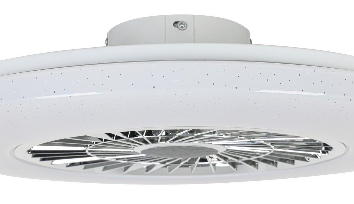 DECKENVENTILATOR - Chromfarben/Weiß, Trend, Kunststoff/Metall (58/14,5cm) - Mican