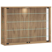 VÄGGHÄNGT VITRINSKÅP i honungsek   - honungsek, Design, trämaterial/glas (83/60/18cm) - MID.YOU