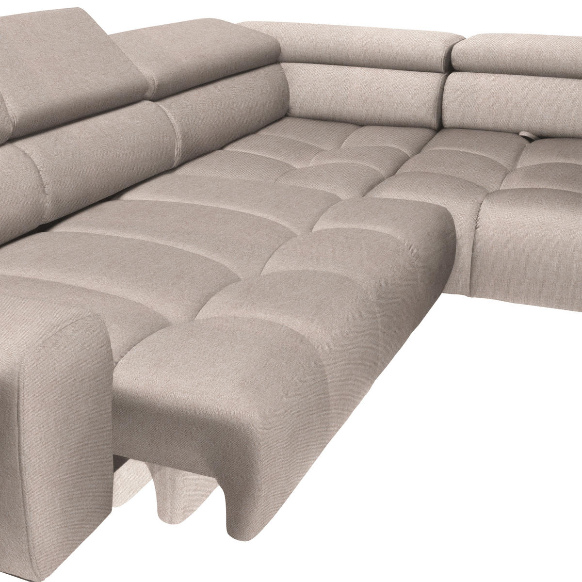 ECKSOFA in Webstoff Beige  - Currygelb/Beige, Design, Textil/Metall (300/216cm) - Welnova