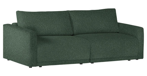 2,5-SITZER  in Flachgewebe Olivgrün  - Schwarz/Olivgrün, Design, Kunststoff/Textil (240/70/125cm) - Xora