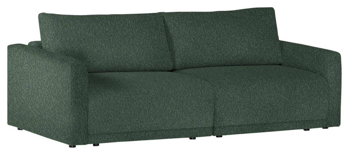 2,5-SITZER  in Flachgewebe Olivgrün  - Schwarz/Olivgrün, Design, Kunststoff/Textil (240/70/125cm) - Xora