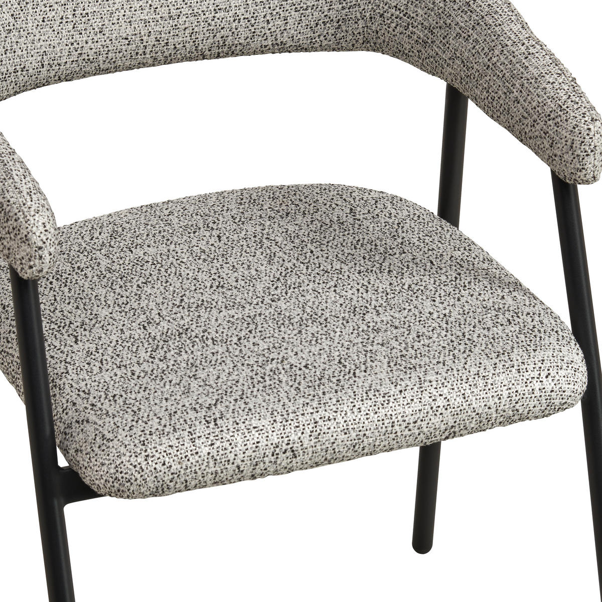 ARMLEHNSTUHL  in Eisen Webstoff  - Schwarz/Grau, MODERN, Textil/Metall (61/79/59cm) - MID.YOU