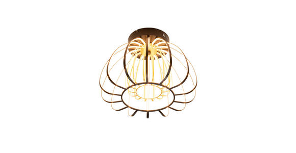 LED-DECKENLEUCHTE Ontario 44,5/33 cm  - Goldfarben/Schwarz, Design, Glas/Kunststoff (44,5/33cm) - Novel