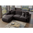 ECKSOFA in Lederlook Dunkelbraun  - Chromfarben/Dunkelbraun, KONVENTIONELL, Kunststoff/Textil (195/293cm) - Carryhome