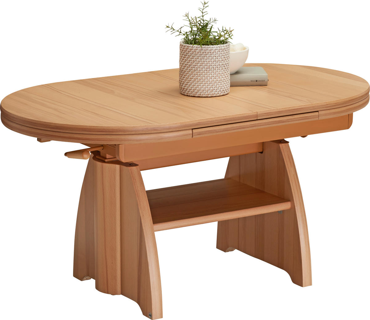 COUCHTISCH Kernbuche furniert 110-130,5/65/56-75 cm oval Kernbuche  - Kernbuche, KONVENTIONELL, Holzwerkstoff/Metall (110-130,5/65/56-75cm) - Venda