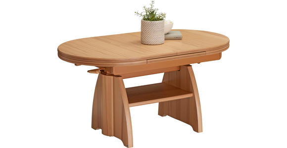 COUCHTISCH Kernbuche furniert 110-130,5/65/56-75 cm oval Kernbuche  - Kernbuche, KONVENTIONELL, Holzwerkstoff/Metall (110-130,5/65/56-75cm) - Venda