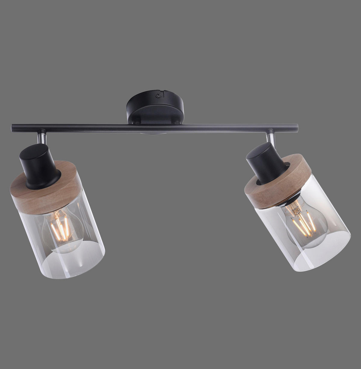 STRAHLER 64/30/24 cm   - Schwarz, Basics, Glas/Holz (64/30/24cm)