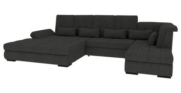 WOHNLANDSCHAFT Graphitfarben Struktur  - Schwarz/Graphitfarben, KONVENTIONELL, Kunststoff/Textil (191/363/212cm) - Carryhome