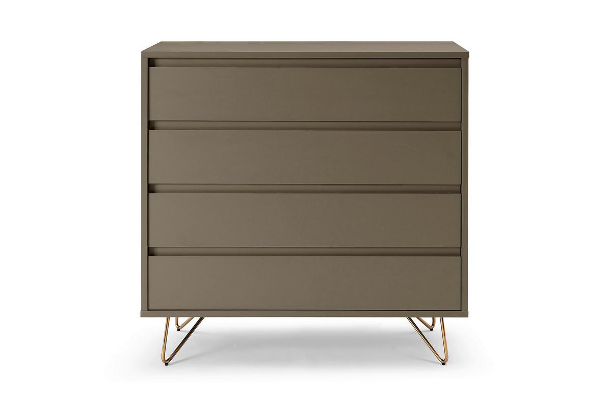 KOMMODE  in 90/90/40 cm  - Messingfarben/Grau, Design, Holzwerkstoff/Metall (90/90/40cm) - Livetastic