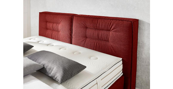 BOXSPRINGBETT 180/200 cm  in Rot  - Chromfarben/Rot, KONVENTIONELL, Textil (180/200cm) - Dieter Knoll