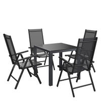 GARTENTISCHGRUPPE  - Anthrazit/Schwarz, MODERN, Kunststoff/Textil - Ambia Garden