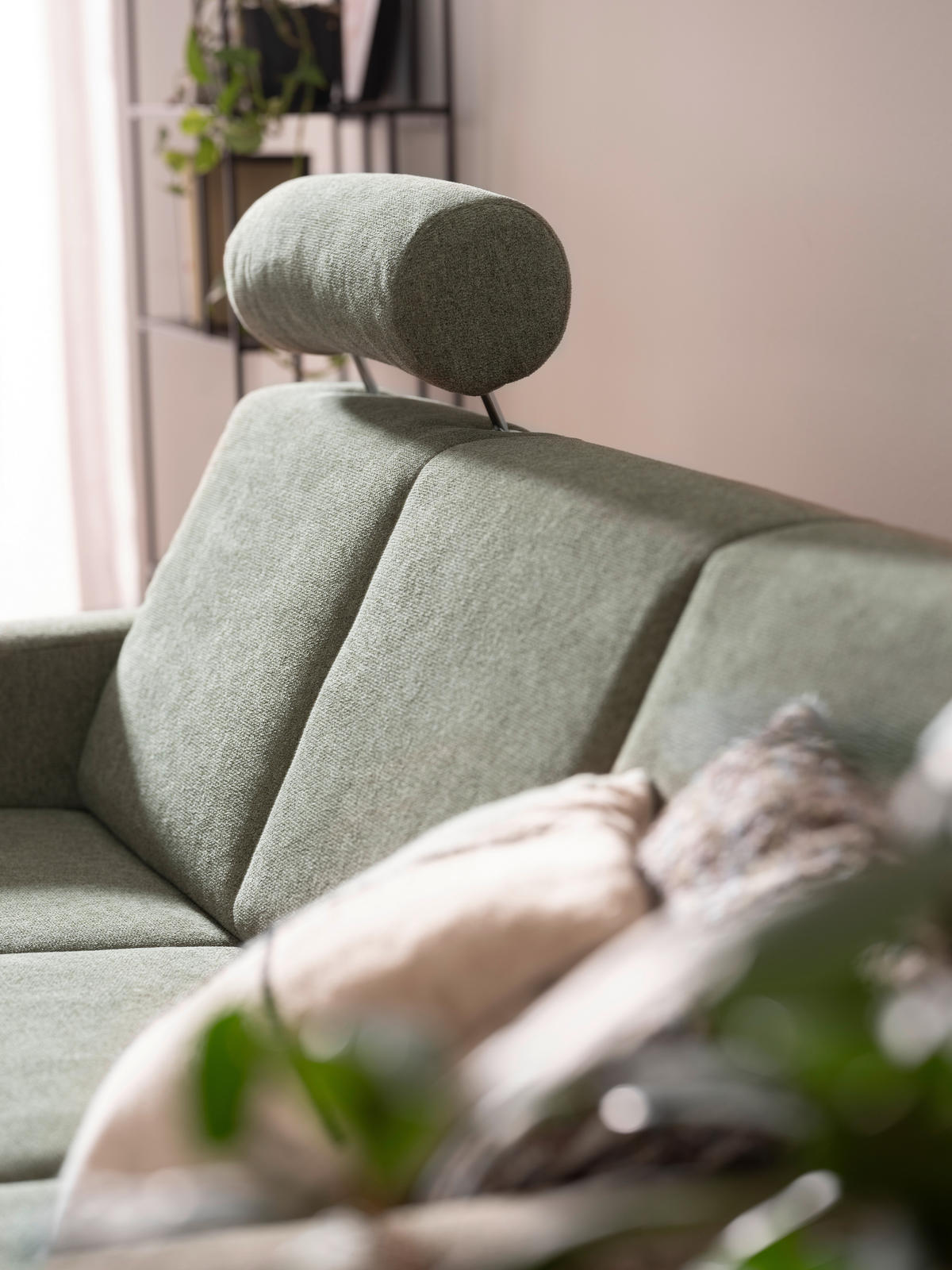 3-SITZER-SOFA in Flachgewebe Grün  - Chromfarben/Grün, Design, Textil/Metall (195/83/85cm) - Xora