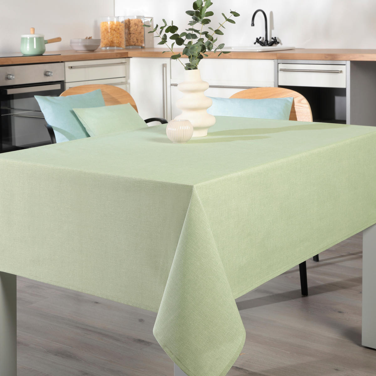TISCHDECKE OSLO 130/220 cm  - Mintgrün, Basics, Textil (130/220cm) - Peyer Syntex