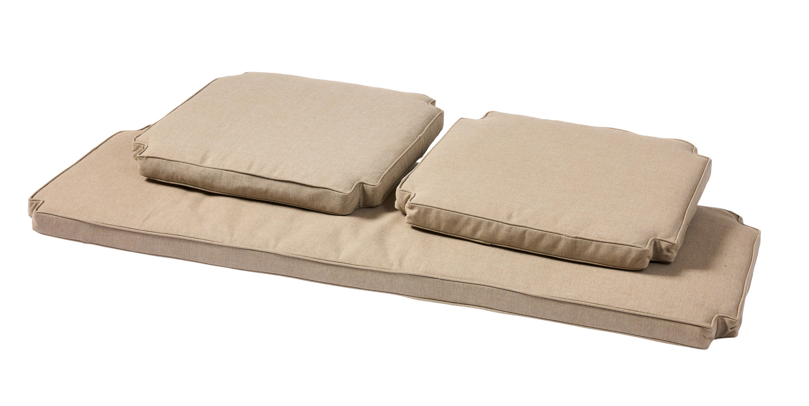 KISSENSATZ ROSENBORG 3-teilig  - Sandfarben, Natur, Kunststoff - Gardenson