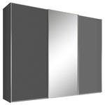 SCHWEBETÜRENSCHRANK  in Dunkelgrau  - Dunkelgrau/Alufarben, Design, Glas/Holzwerkstoff (249/240/68cm) - Moderano