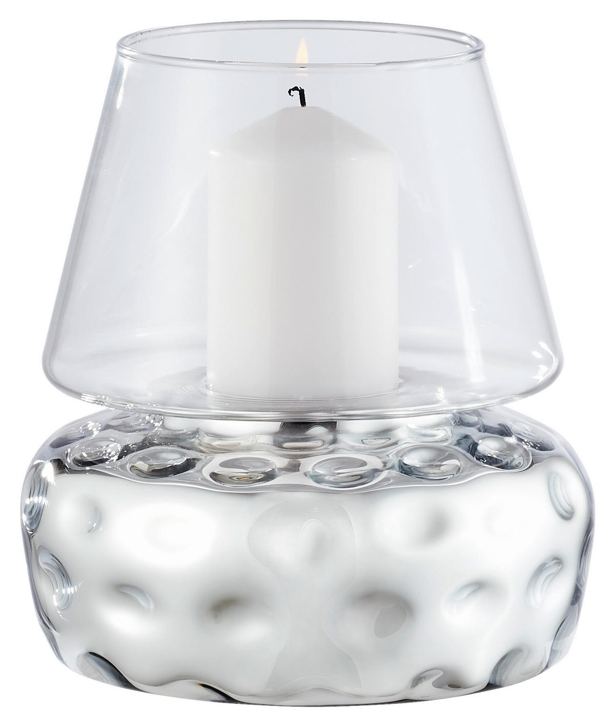 WINDLICHT Klar, Silberfarben  - Klar/Silberfarben, KONVENTIONELL, Glas (20/20/20cm) - Cor Mulder