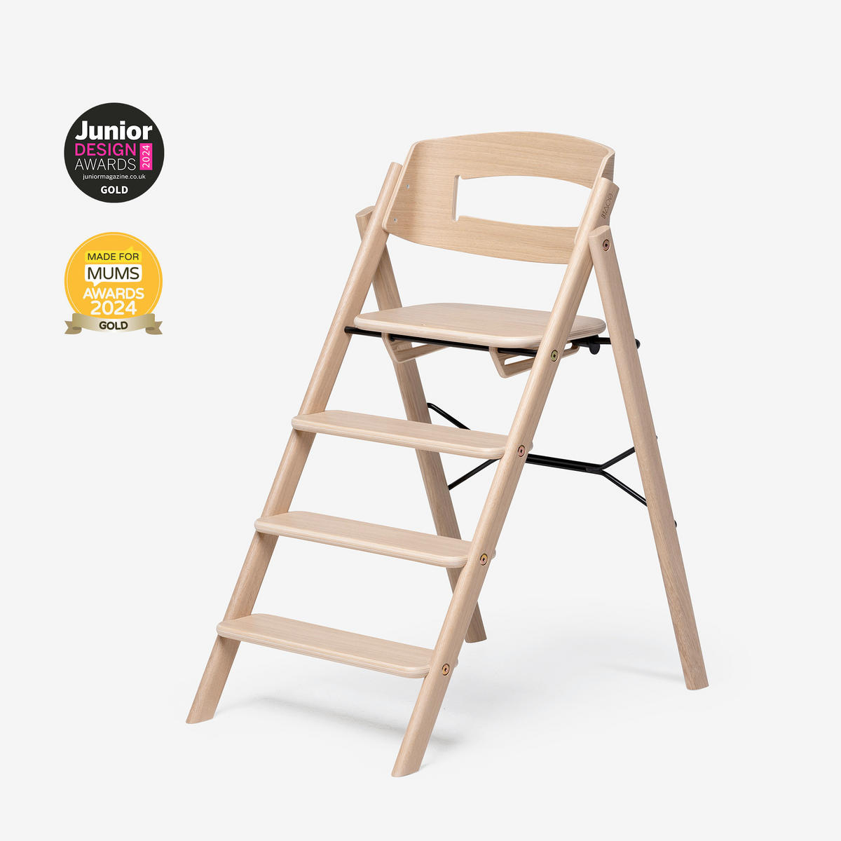 HRANILICA  KAOS Klapp High Chair  - hrast medunac, Basics, drvo (45,5/60/81cm)