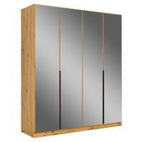DREHTÜRENSCHRANK in Eiche Artisan  - Eiche Artisan/Grau, Modern, Holzwerkstoff/Metall (181/210/54cm) - Rauch Möbel