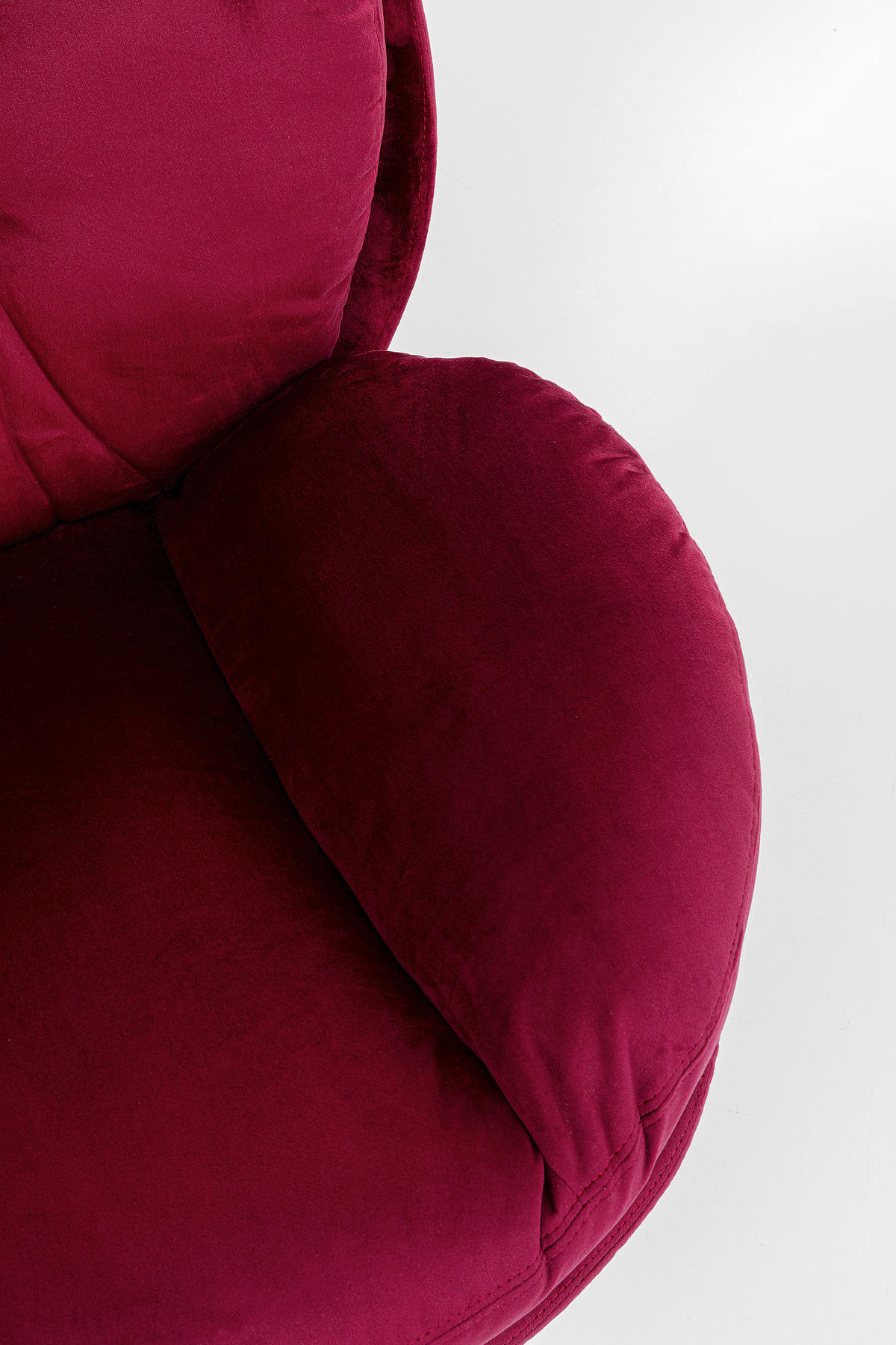 DESIGNSESSEL in Samt Chromfarben, Dunkelrot  - Chromfarben/Dunkelrot, Design, Textil/Metall (79/65/56cm) - Kare-Design