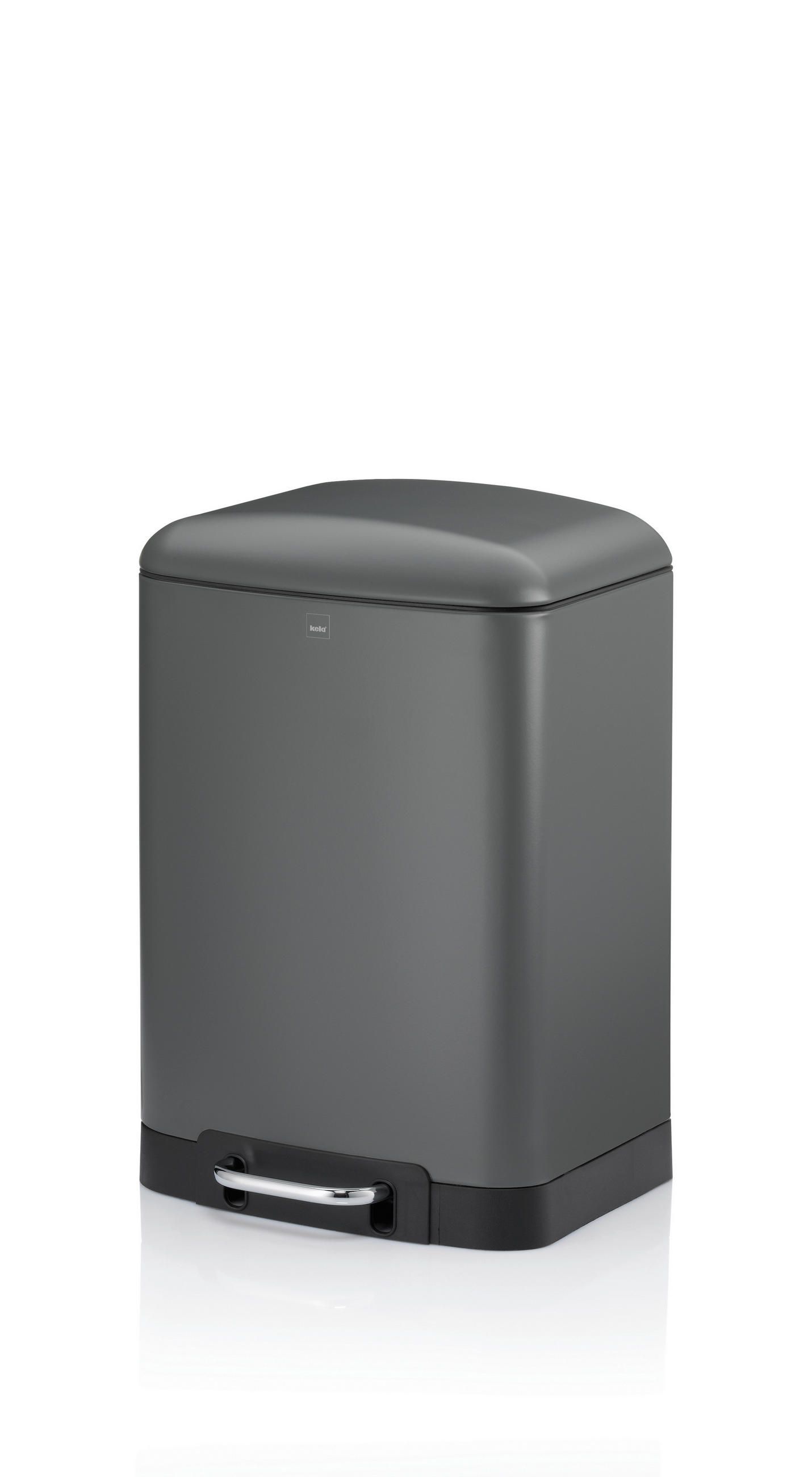 TRETEIMER Davino 12 L  - Schwarz/Grau, Basics, Kunststoff/Metall (27/23,5/40cm) - Kela