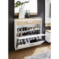 SCHUHKIPPER Dieter Knoll Collection  in 92/96/31 cm  - Eichefarben/Silberfarben, Design, Holz/Holzwerkstoff (92/96/31cm) - Dieter Knoll