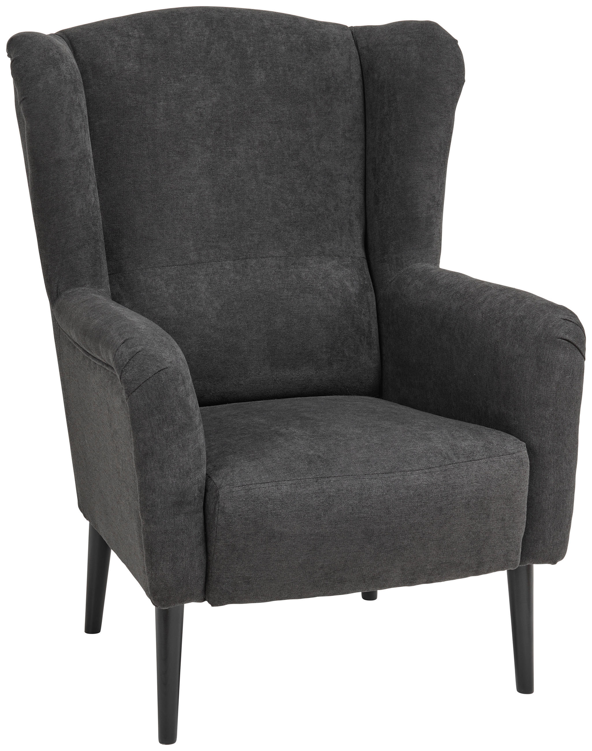 OHRENSESSEL in Webstoff Anthrazit  - Anthrazit/Schwarz, LIFESTYLE, Holz/Textil (76/105/85cm)