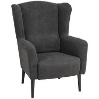 OHRENSESSEL in Webstoff Anthrazit  - Anthrazit/Schwarz, LIFESTYLE, Holz/Textil (76/105/85cm)