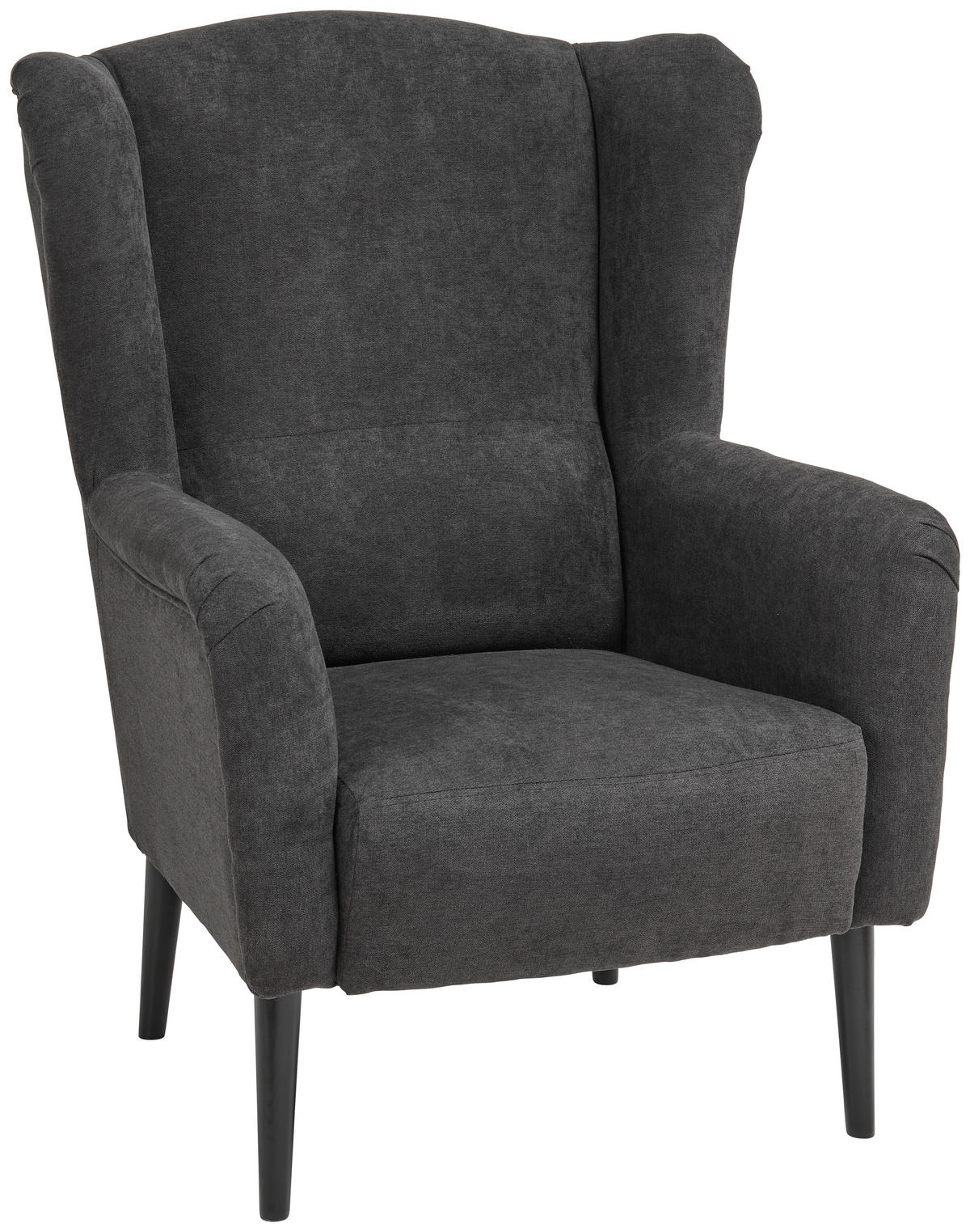 OHRENSESSEL in Webstoff Anthrazit  - Anthrazit/Schwarz, LIFESTYLE, Holz/Textil (76/105/85cm)