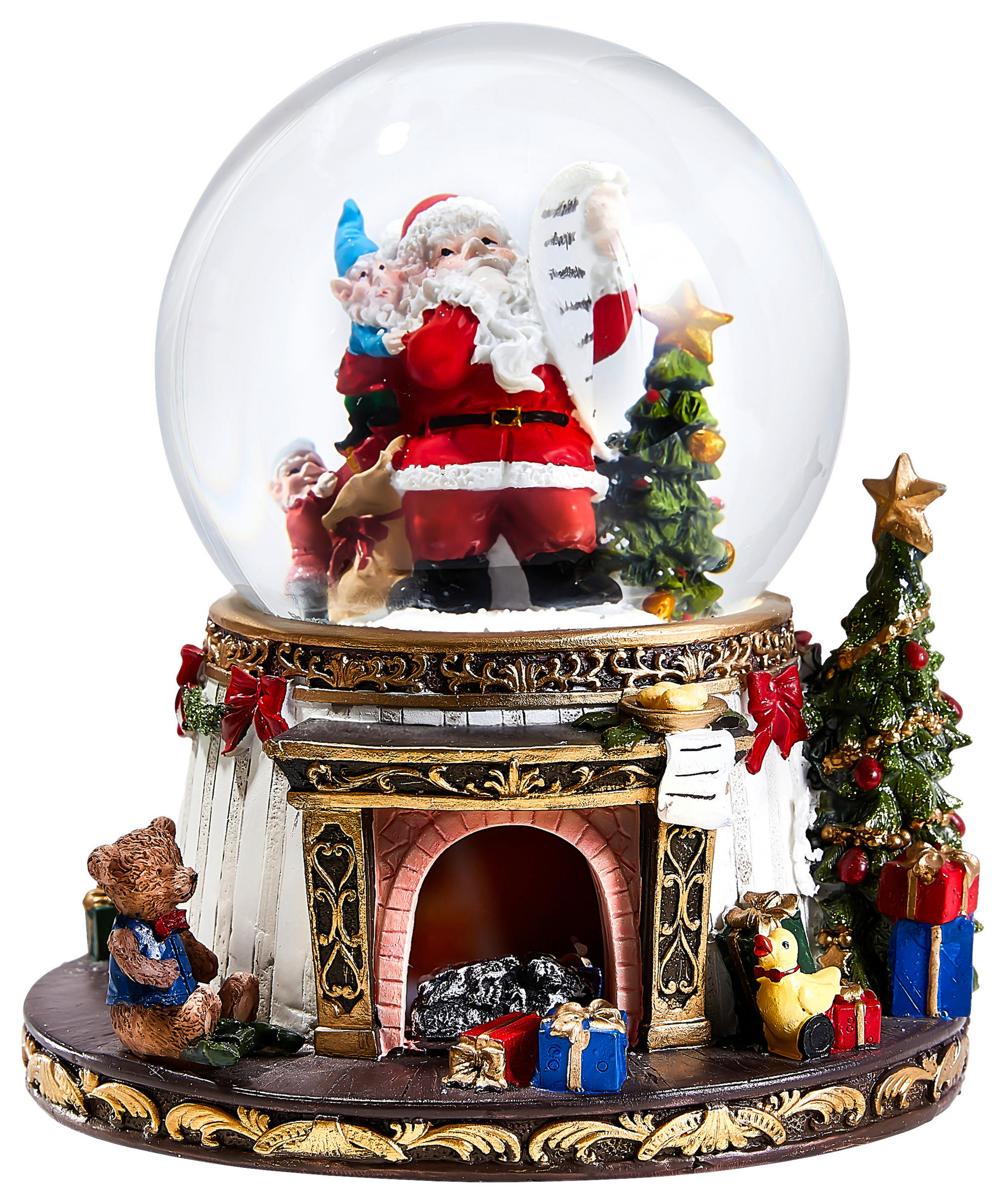 SCHNEEKUGEL - Rot/Schwarz, Trend, Glas/Kunststoff (16/19cm) - X-Mas