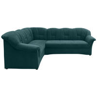 ECKSOFA Petrol Mikrofaser  - Petrol/Schwarz, KONVENTIONELL, Kunststoff/Textil (192/243cm) - MID.YOU