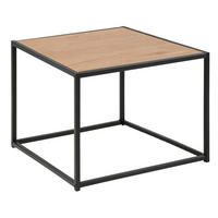 COUCHTISCH in Metall, Holzwerkstoff 60/60/40 cm  - Eichefarben/Schwarz, Trend, Holzwerkstoff/Metall (60/60/40cm) - MID.YOU