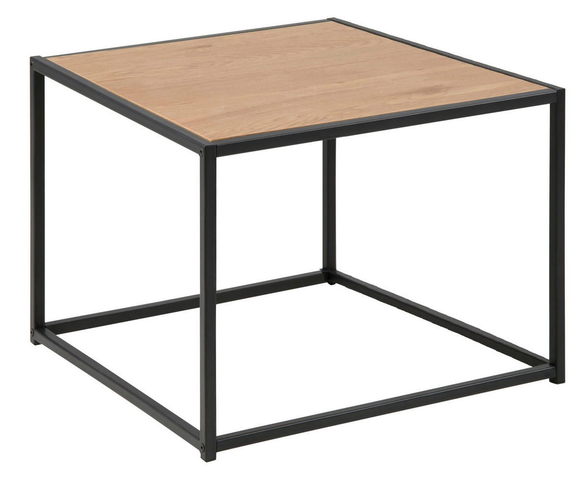 COUCHTISCH in Metall, Holzwerkstoff 60/60/40 cm  - Eichefarben/Schwarz, Trend, Holzwerkstoff/Metall (60/60/40cm) - MID.YOU