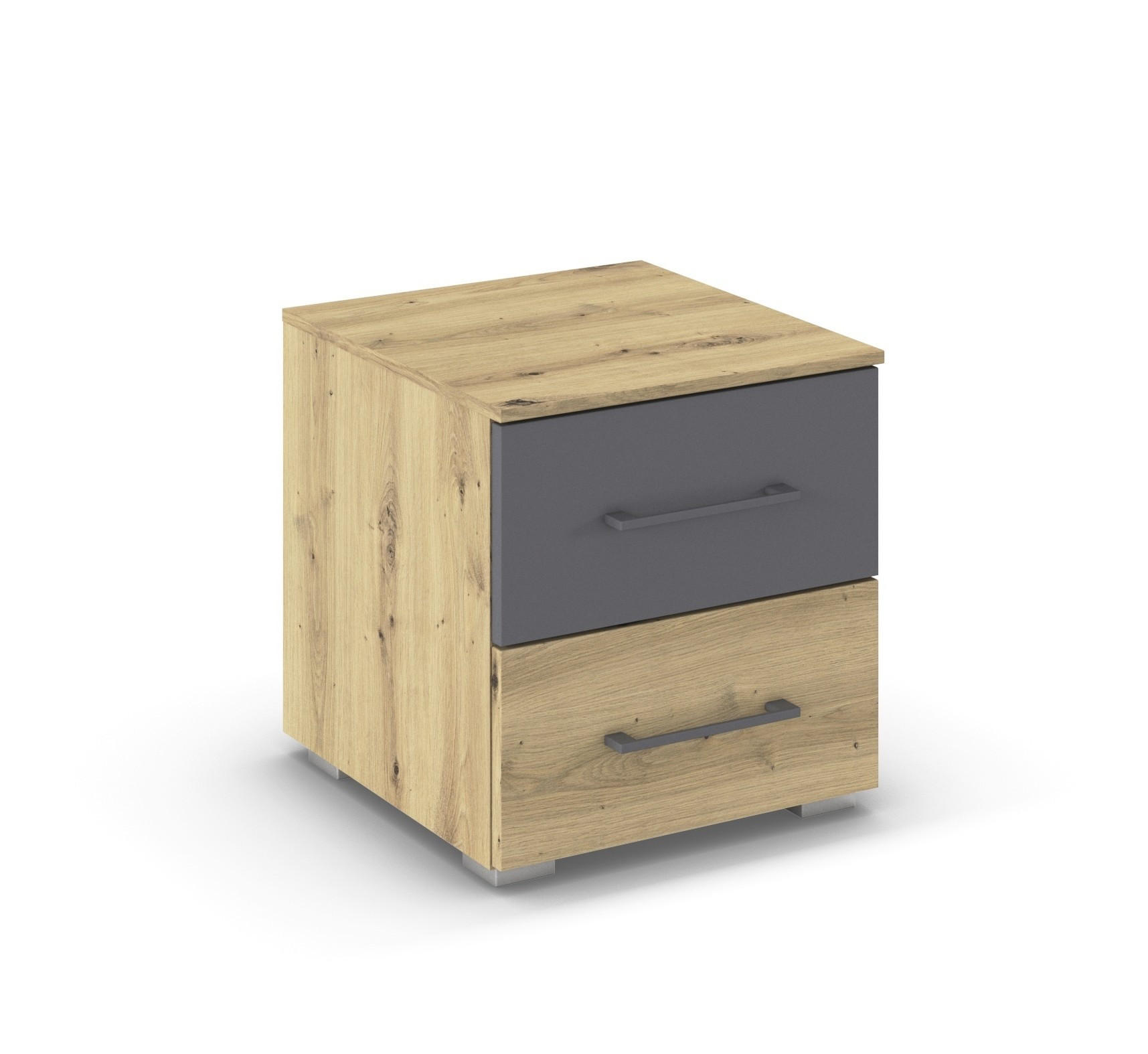 Rauch Möbel Nachtschrank Anthrazit, Graphit, Eiche Artisan 40x42x42 cm