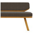 SITZBANK 190/80/52 cm Flachgewebe Graubraun, Eichefarben Eiche massiv  - Eichefarben/Graubraun, Basics, Holz/Textil (190/80/52cm) - Carryhome