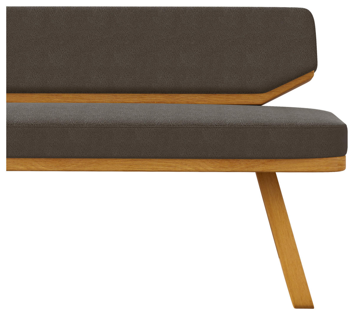 SITZBANK 190/80/52 cm Flachgewebe Eichefarben, Graubraun Eiche massiv  - Eichefarben/Graubraun, Basics, Holz/Textil (190/80/52cm) - Carryhome
