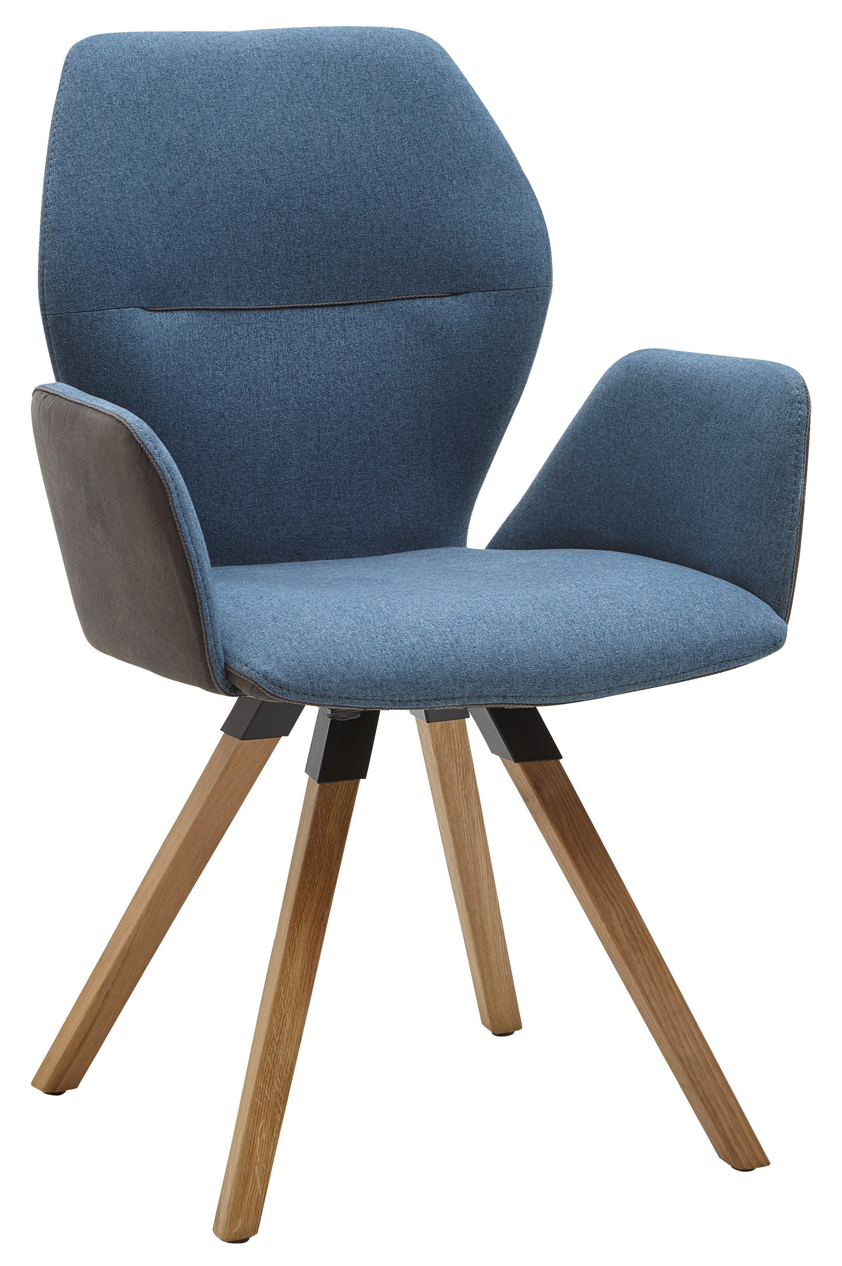 ARMLEHNSTUHL in Holz, Textil Anthrazit, Blau  - Wildeiche/Blau, Design, Holz/Textil (62/91/59cm) - Valnatura