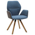 ARMLEHNSTUHL in Holz, Textil Anthrazit, Blau  - Wildeiche/Blau, Design, Holz/Textil (62/91/59cm) - Valnatura