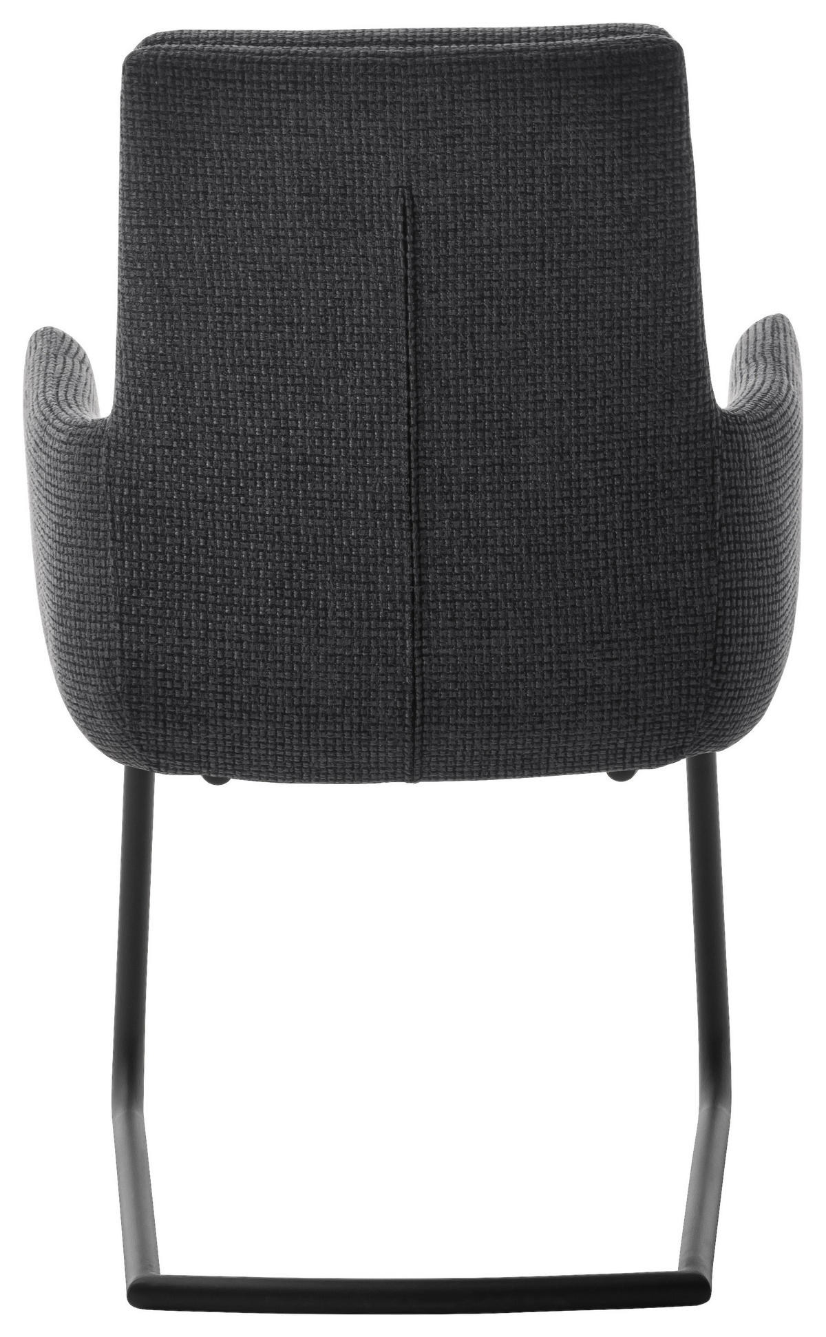 ARMLEHNSTUHL  in Stahl Webstoff  - Anthrazit/Schwarz, Design, Textil/Metall (61/90/64cm) - Dieter Knoll